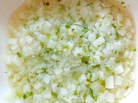 離乳食後期　玉ねぎカリフラ＆青海苔入り醤油味うどん